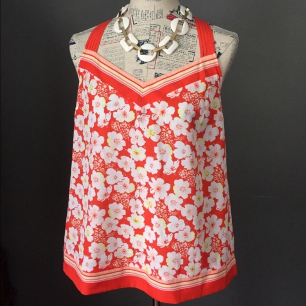 LC orange floral racerback tank